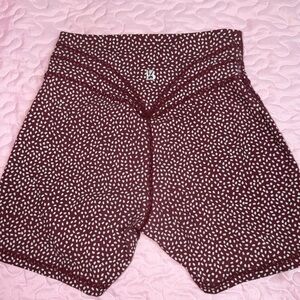 BuffBunny Maroon Patterned Bike Shorts
